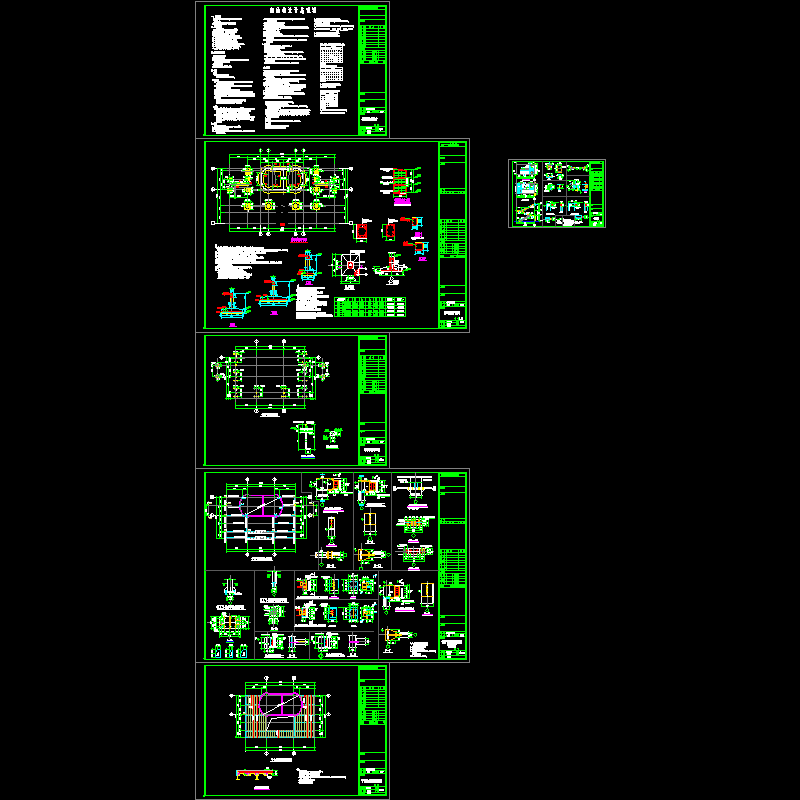 广场门式刚架结构平台结构CAD施工图纸(dwg)(6度抗震)(丙级独立基础)