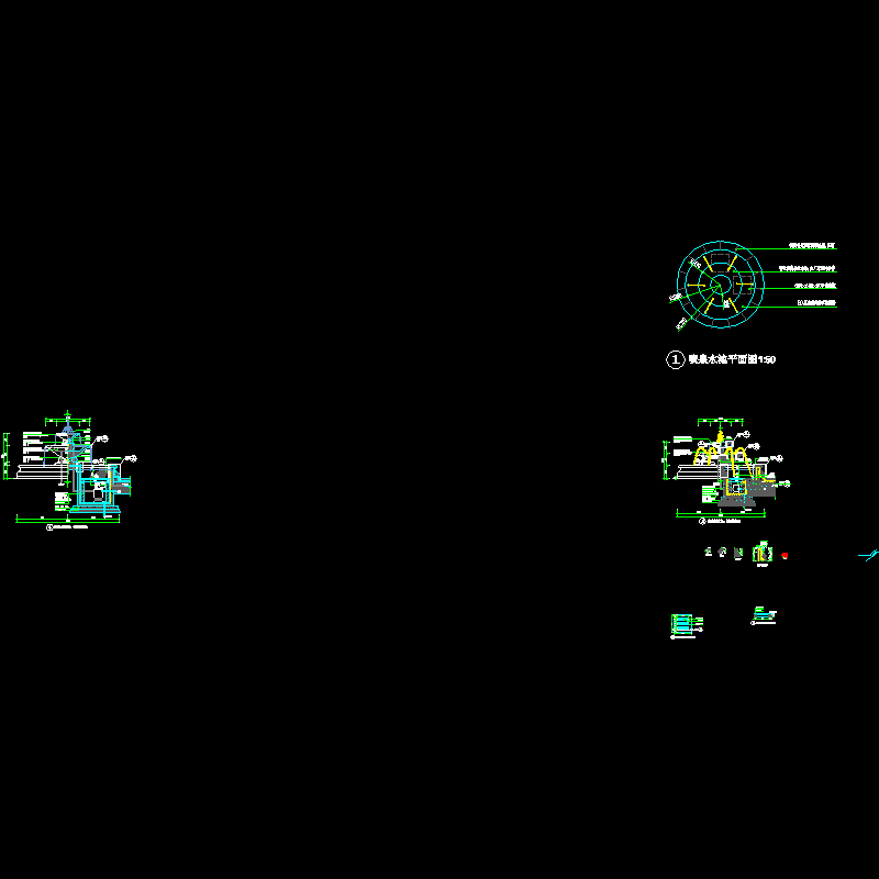 住户入口水池施工CAD详图纸(dwg)