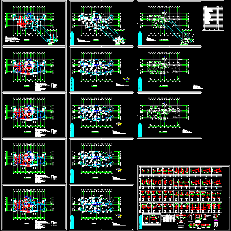 18层剪力墙住宅楼结构CAD施工图纸(dwg)