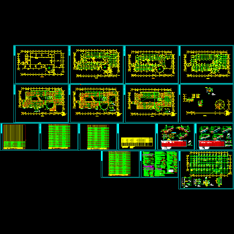 少年宫结构CAD施工图纸(基础平面图)(dwg)