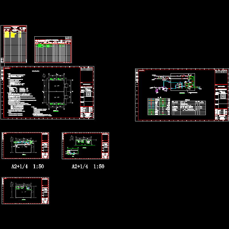 平阴苹果示范园项目汽-水换热站CAD施工图纸(dwg)