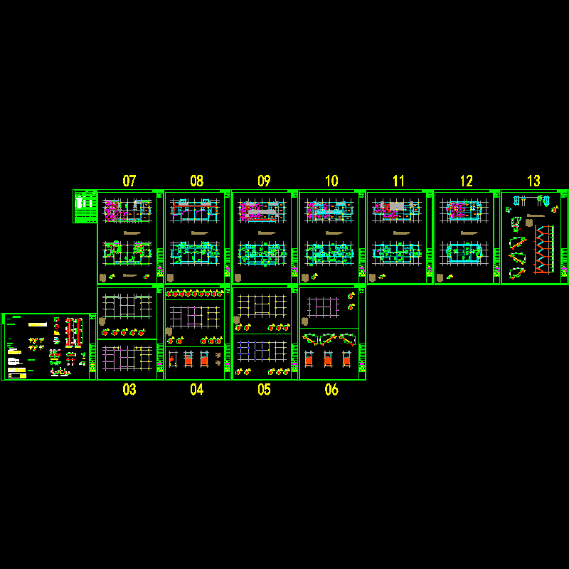 5层带地下室框架住宅结构CAD施工图纸(dwg)(二级结构安全)