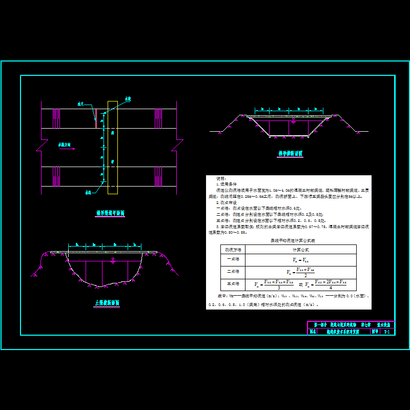 流速仪量水系统布置CAD图纸(dwg)