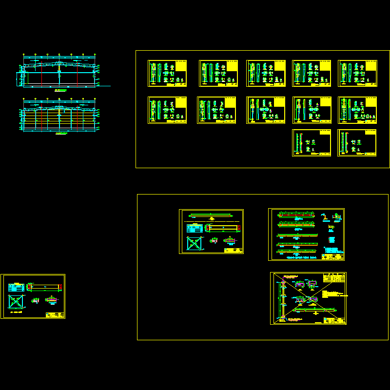 钢柱详图纸设计方案（dwg格式CAD）(剖面图)