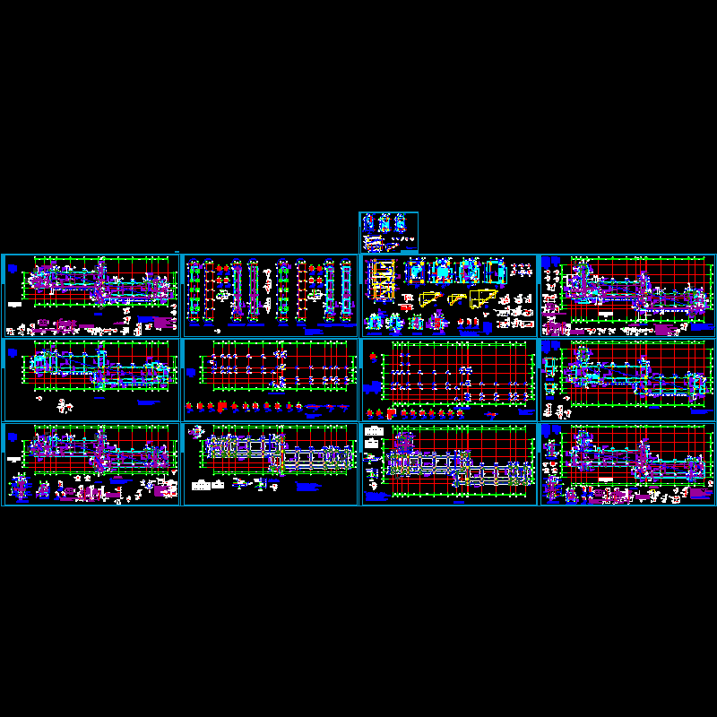 大学框架教学楼结构CAD图纸(dwg)