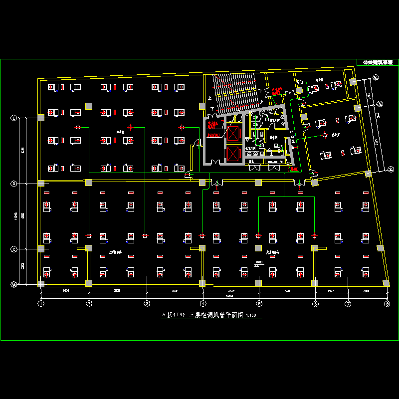 空调风管平面CAD图纸(dwg)