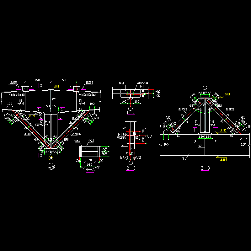 托梁节点构造CAD详图纸(1)(dwg)