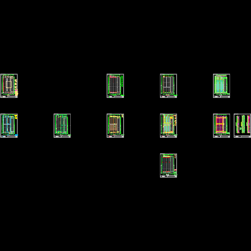 2-a单体结构平面立面图2-01~2-12.dwg