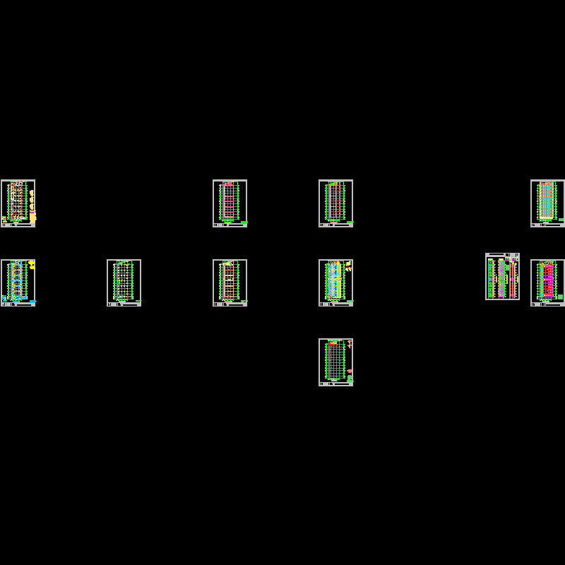 3-b单体结构平面立面图3-01~3-12.dwg