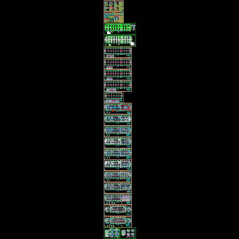 地上6层局部5层框架办公楼结构CAD施工图纸(dwg)(7度抗震)(丙级桩基础)