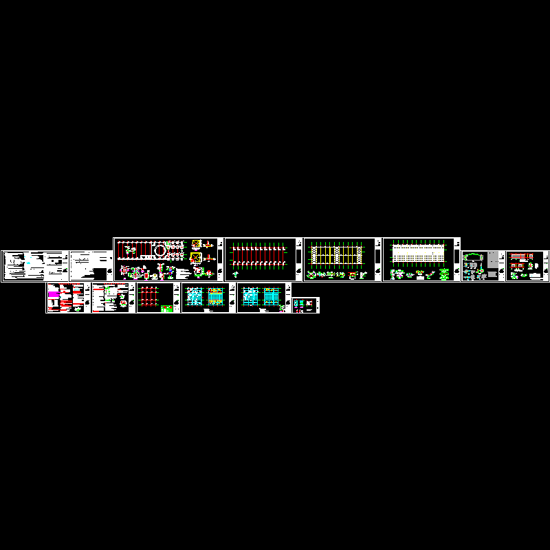 单层单跨门钢结构厂房CAD施工图纸(dwg)(7度抗震)