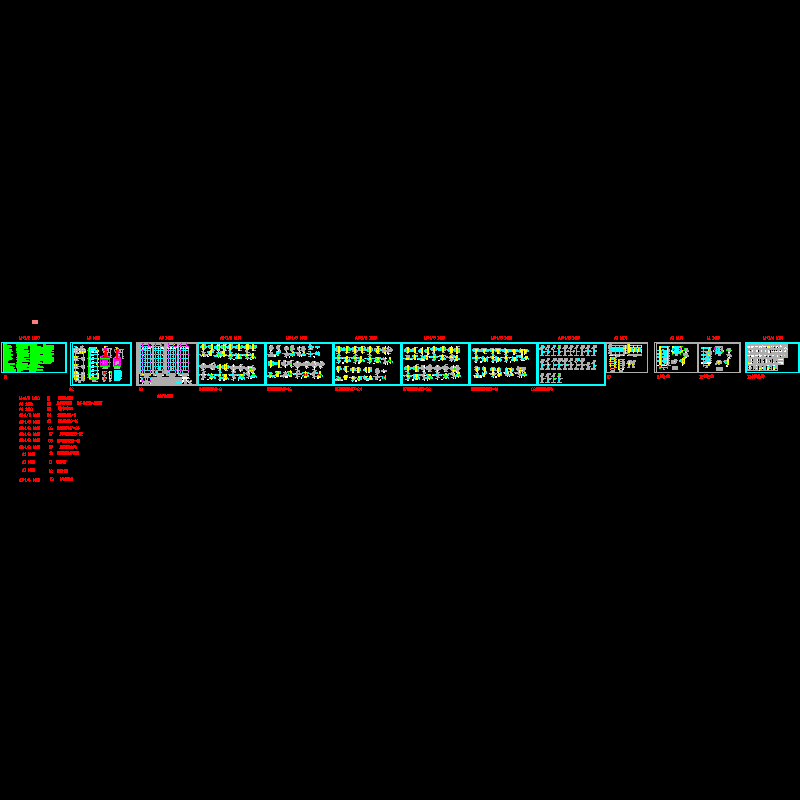局部5层钢框架厂房结构CAD施工图纸(dwg)(8度抗震)(二级结构安全)