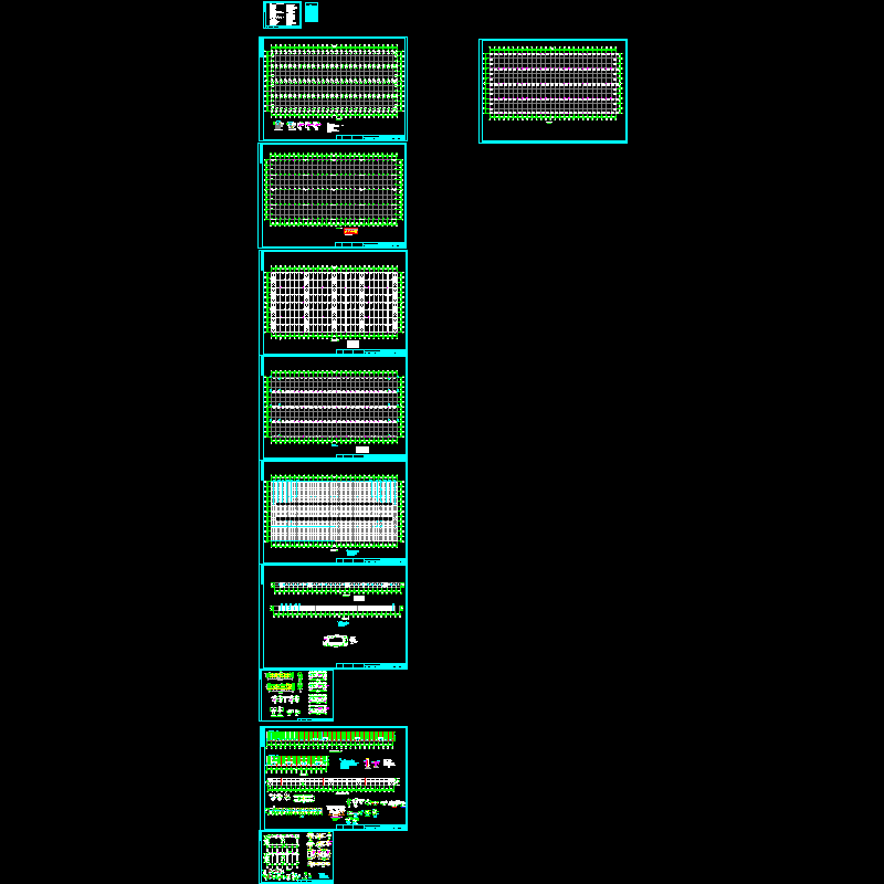 四跨单层门式钢架结构CAD施工图纸(dwg)(丙级独立基础)(二级结构安全)