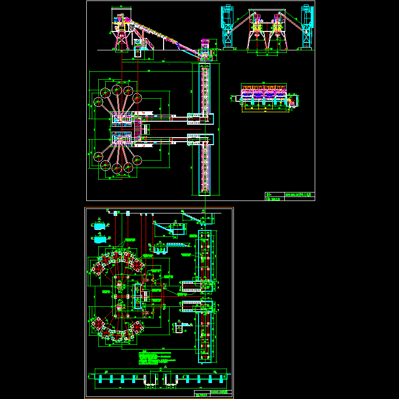 混凝土拌和站结构CAD施工图纸(dwg)