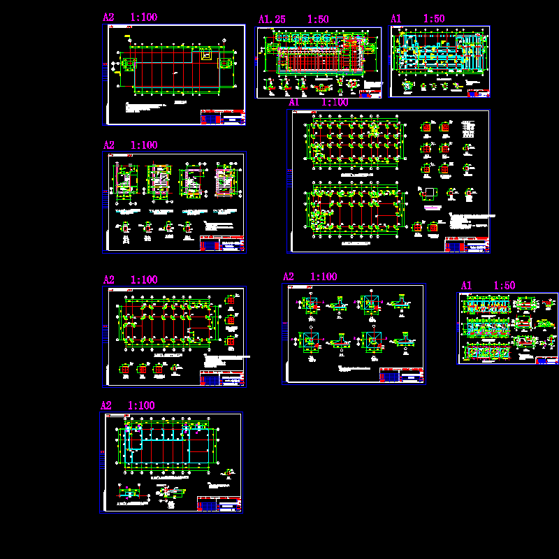 热处理线电气室结构CAD施工图纸(dwg)(独立基础)