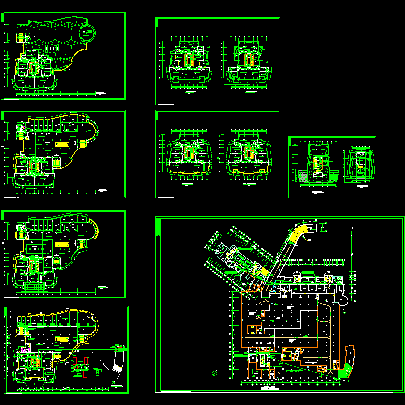 住宅公寓弱电系统敷设平面CAD图纸(dwg)