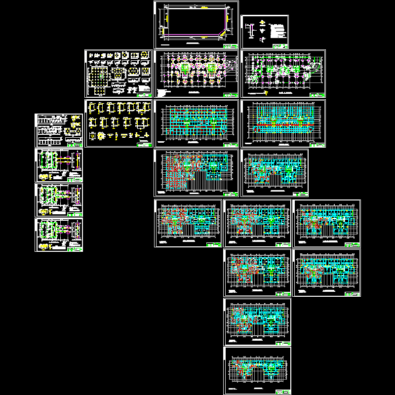 18层框剪结构高层住宅结构CAD图纸(dwg)