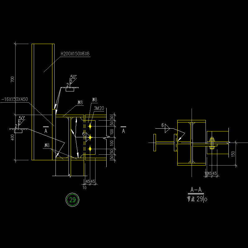 400l梁柱顶连接节点构造CAD详图纸（三）(dwg)