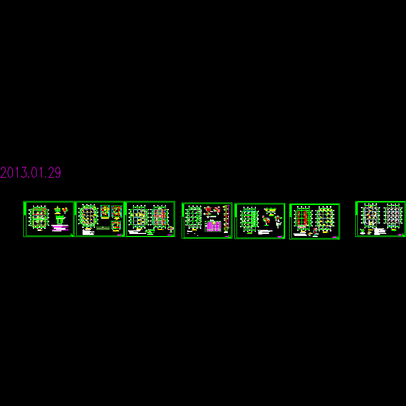 麦仓混凝土结构CAD施工图纸(dwg)(桩基础)(二级结构安全)