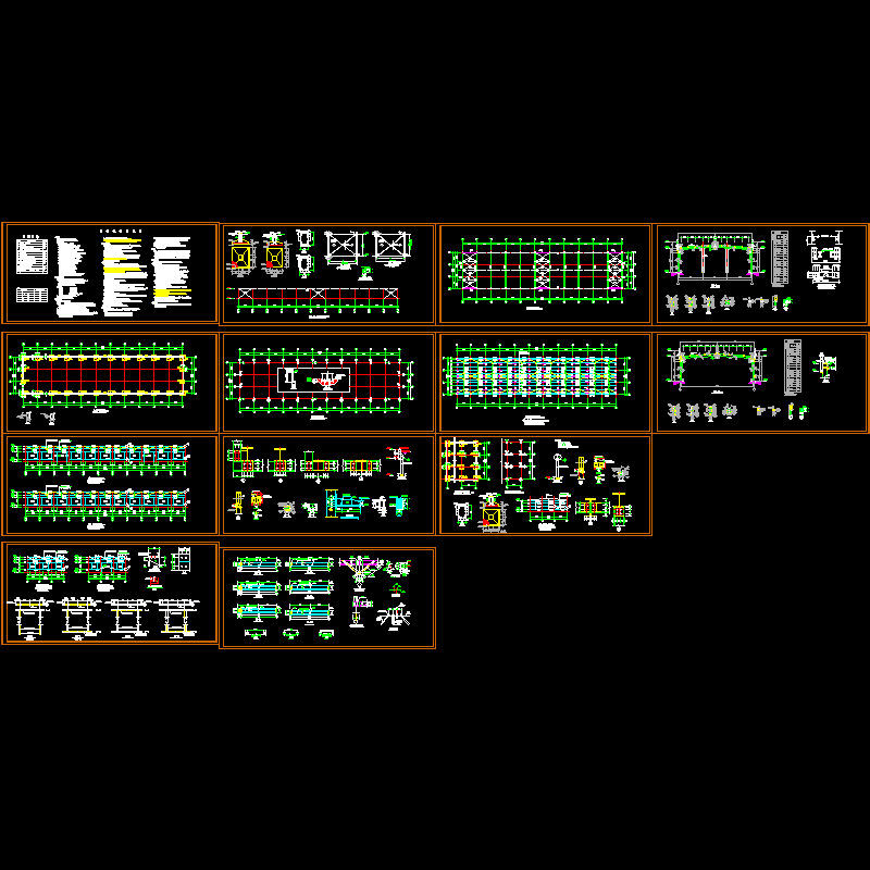 15米跨厂房结构CAD图纸(dwg)