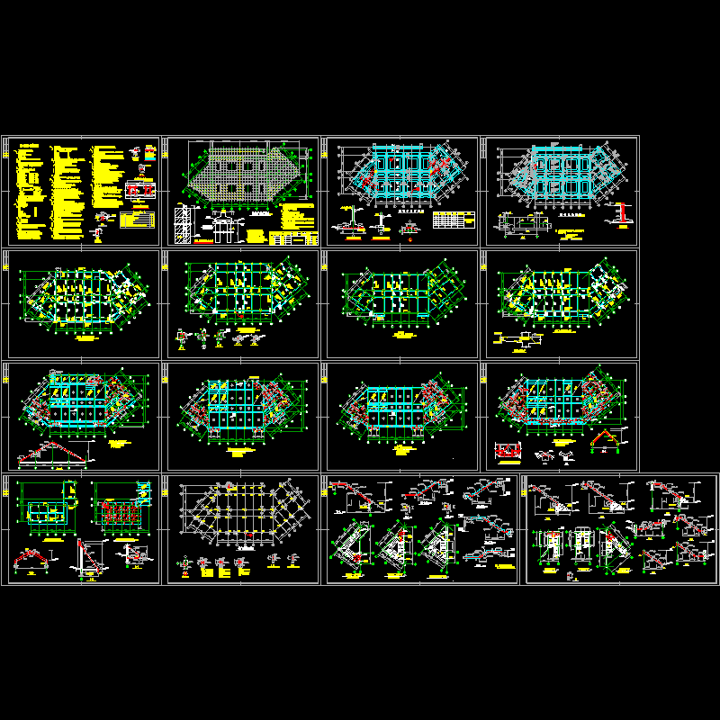 框架办公楼结构CAD图纸(dwg)