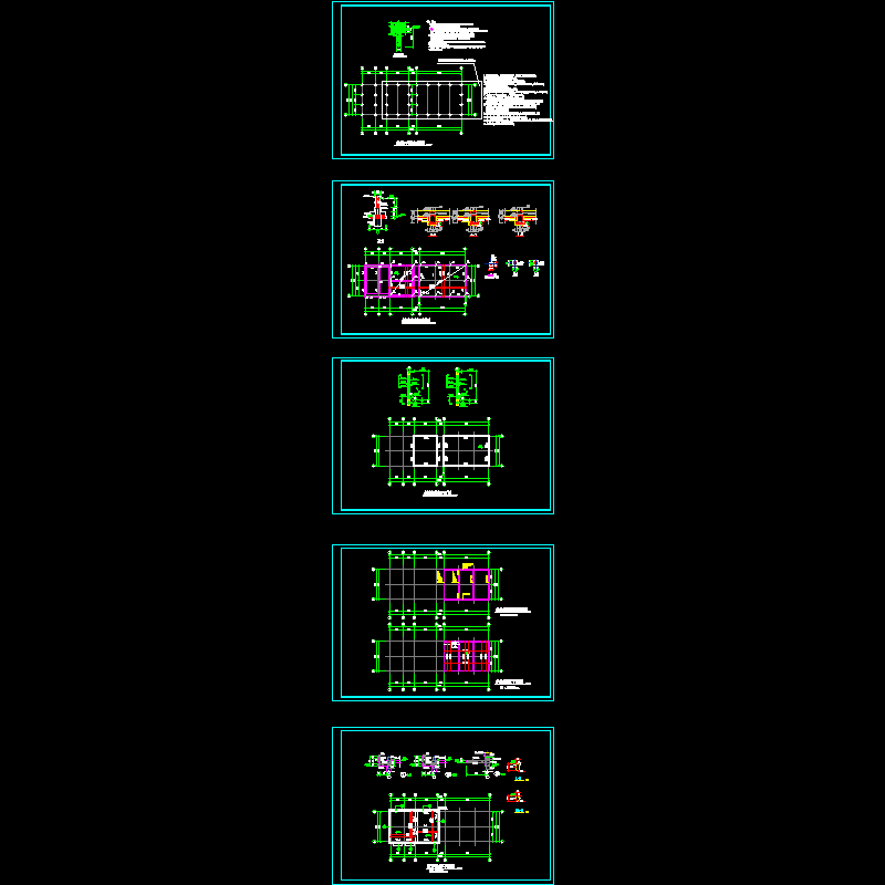 水池结构设计CAD图纸(dwg)