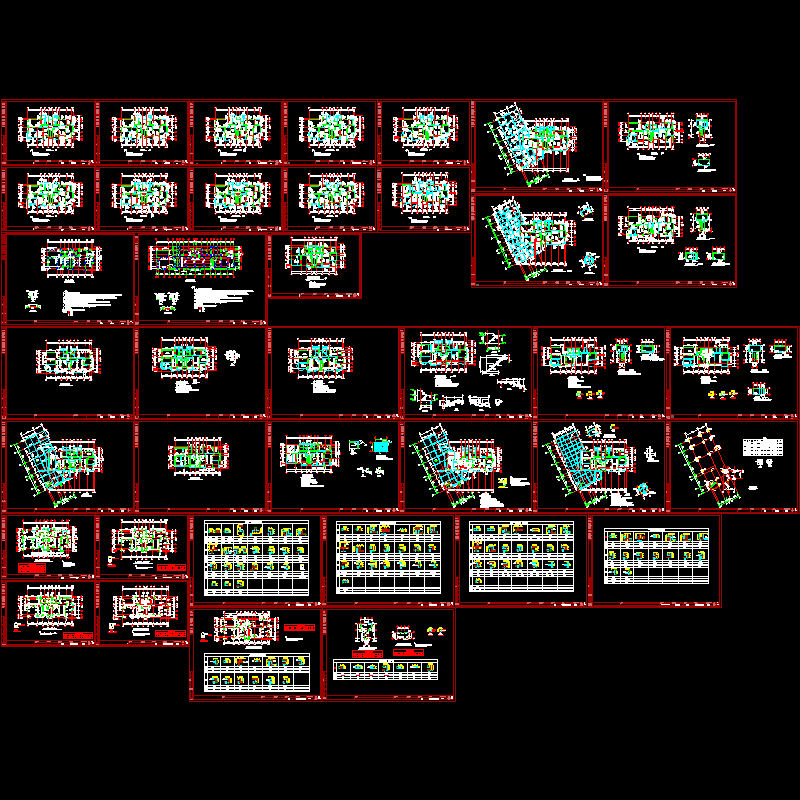 高层框剪结构全套CAD施工图纸(dwg)