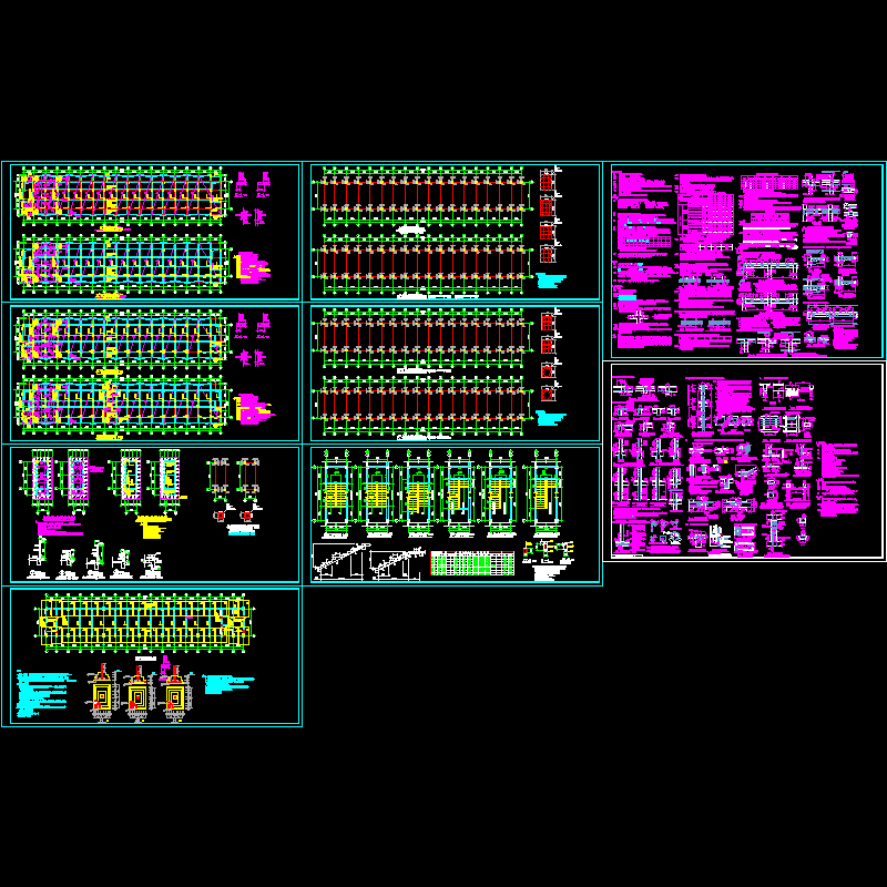 多层宿舍结构CAD施工图纸(基础平面图)(dwg)