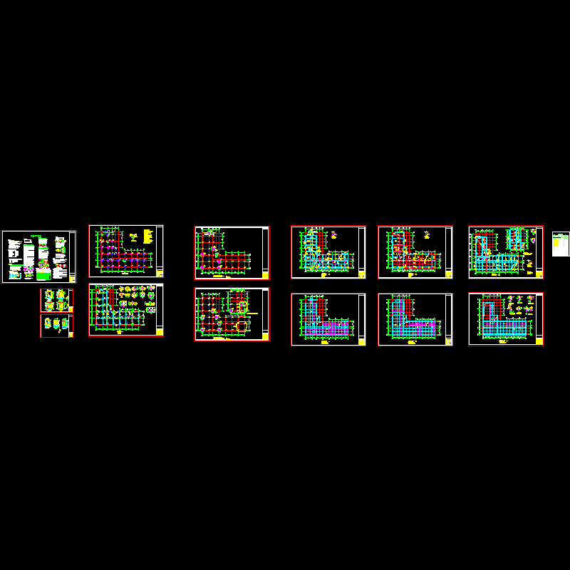 框架办公楼结构CAD图纸(dwg)