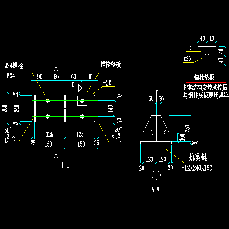 钢结构柱脚节点 - 1