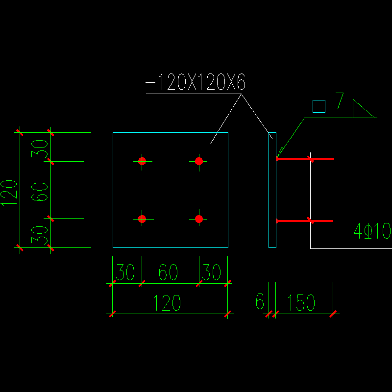 锚栓节点构造CAD详图纸(2)(dwg)