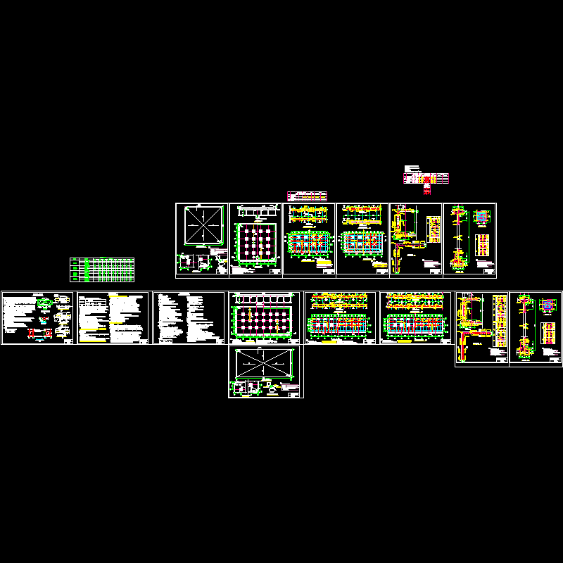 矩形水池结构CAD施工图纸(dwg)(独立基础)(二级结构安全)