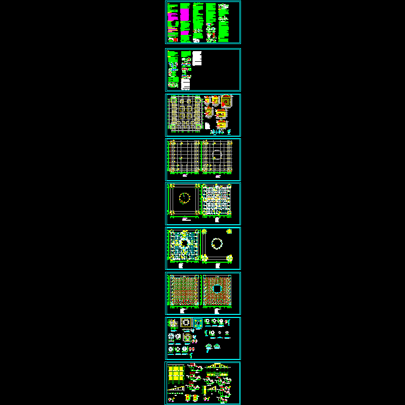 3层框架清真寺结构CAD施工图纸(dwg)(8度抗震)(丙级独立基础)