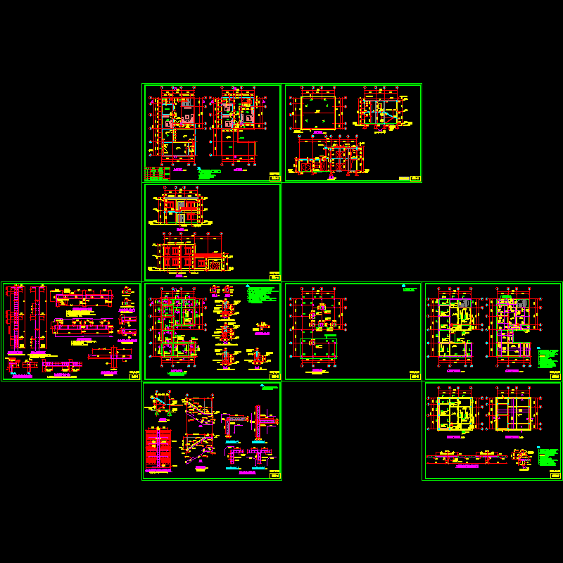 砖混别墅结构CAD施工图纸(民用建筑设计)(dwg)