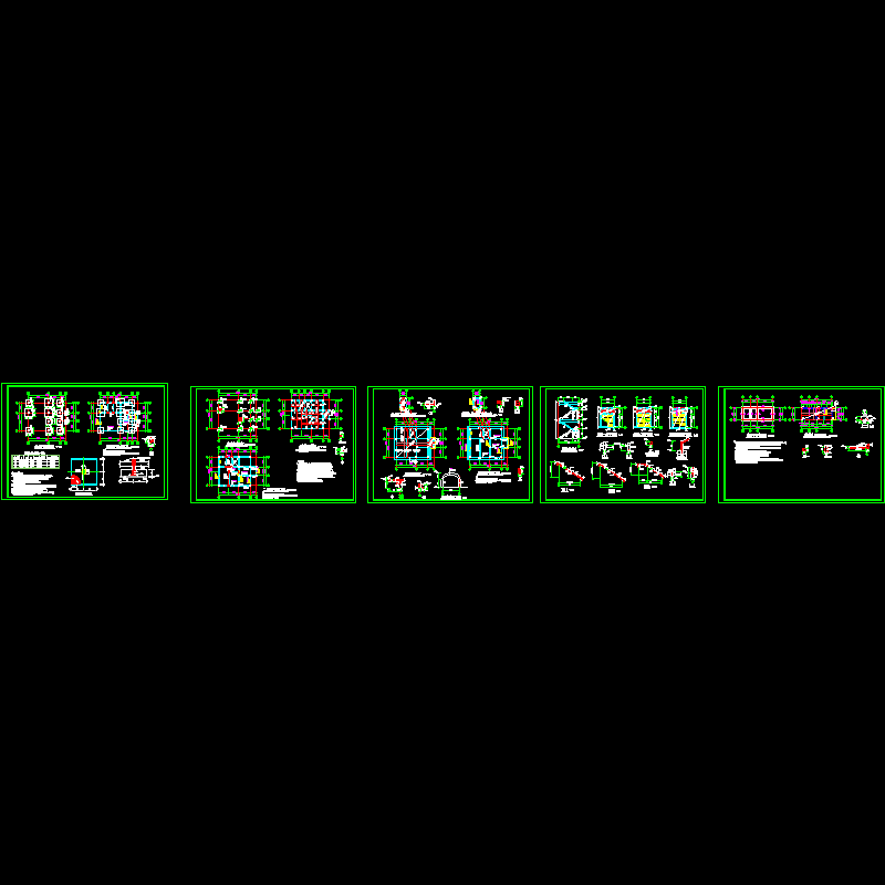 13.5米X10.2米框架别墅结构CAD施工图纸(dwg)(独立基础)