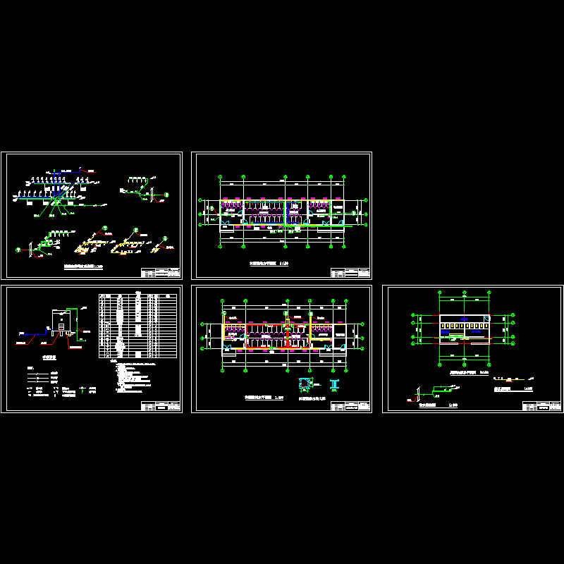 厂浴室给排水CAD施工图纸(dwg)