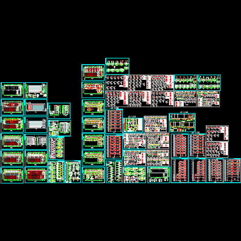 框架结构商务楼建筑及结构CAD施工图纸(dwg)