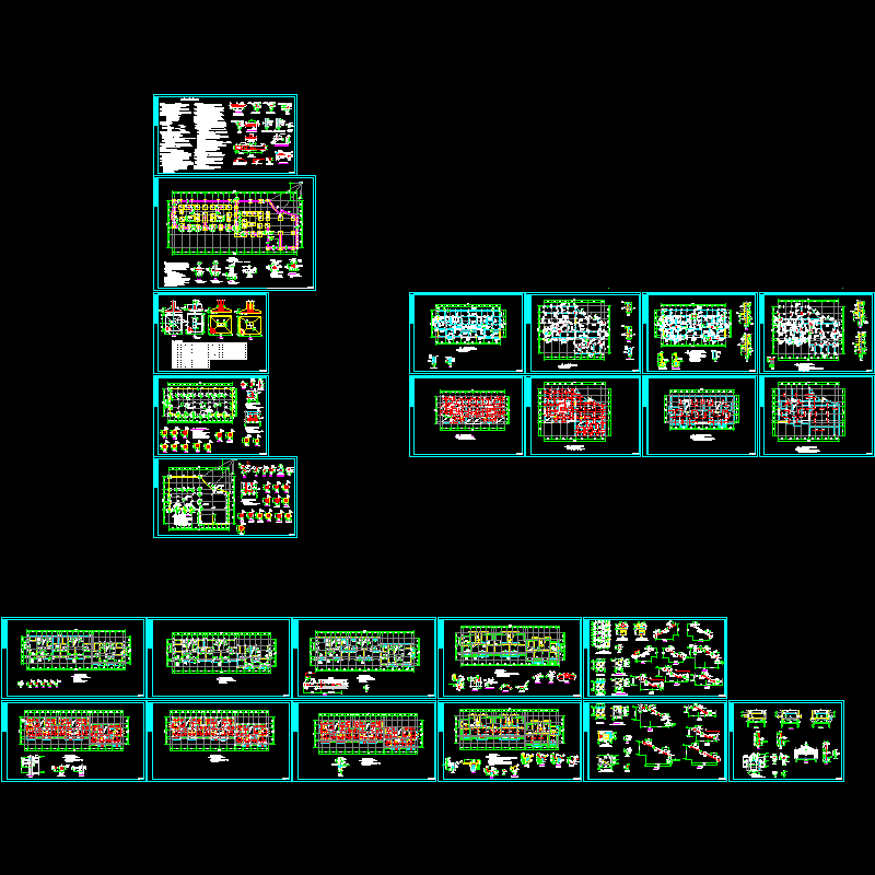 7°区2层底框4层砖混结构住宅CAD施工图纸(dwg)(7度抗震)(丙级独立基础)