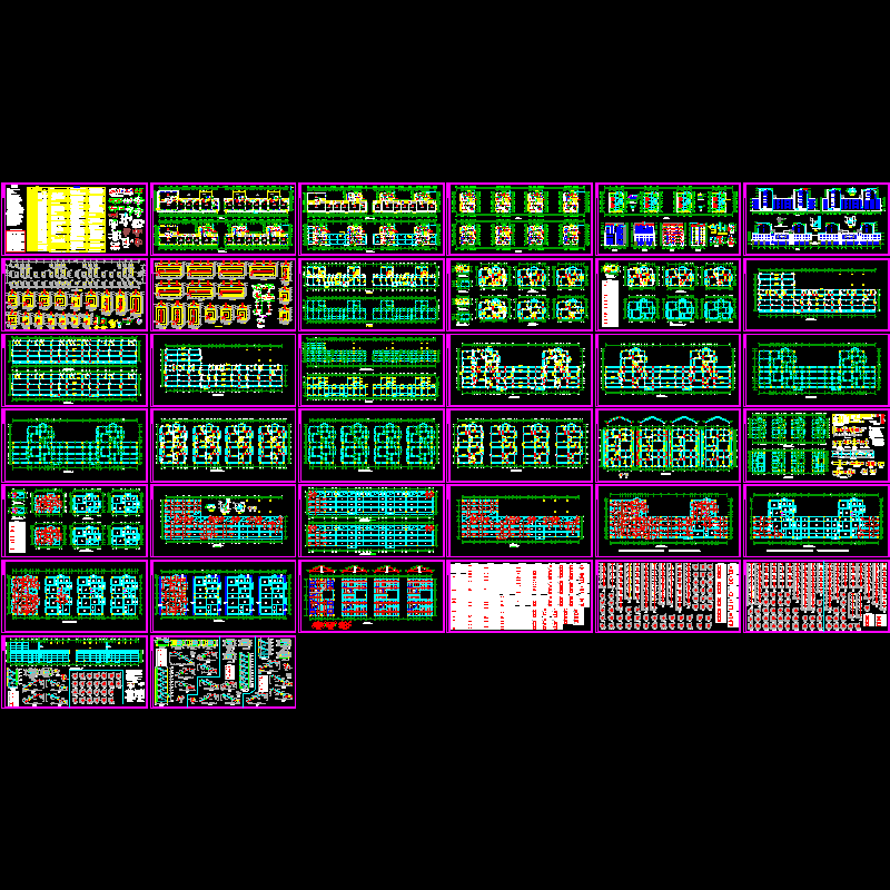 沿街6层框架建筑结构CAD图纸(dwg)