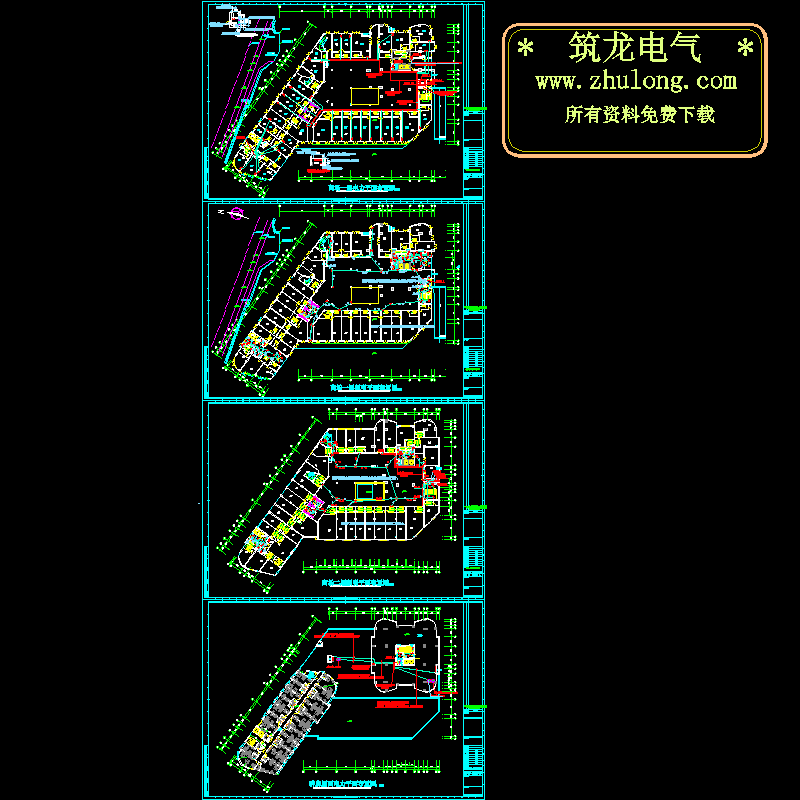 2层城市花鸟市场强电CAD施工图纸(电气照明)(dwg)