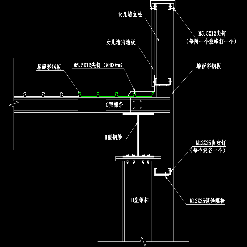 女儿墙节点详图 - 1