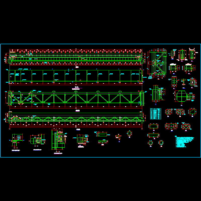 吊车梁节点构造CAD详图纸(24米)（二）(dwg)