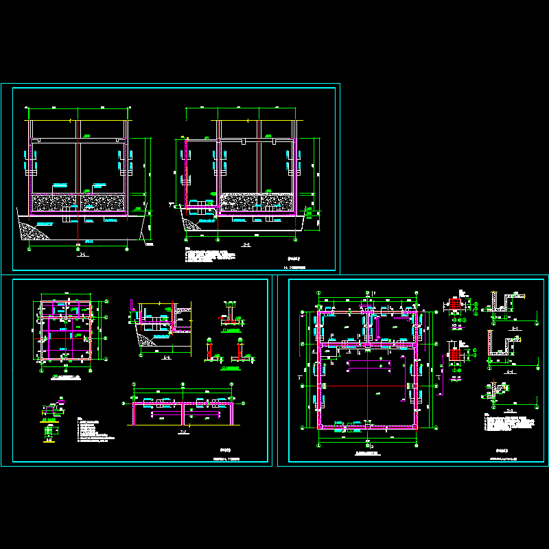 抗浮泵房结构CAD图纸(dwg)