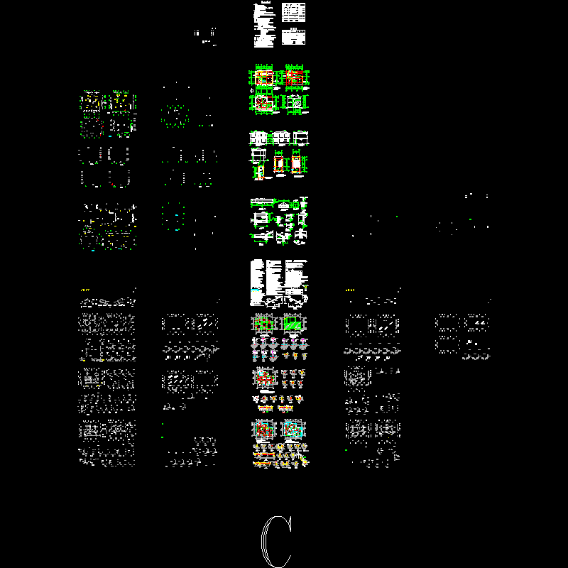 两层砌体结构别墅结构CAD施工图纸(dwg)(6度抗震)(丙级条形基础)