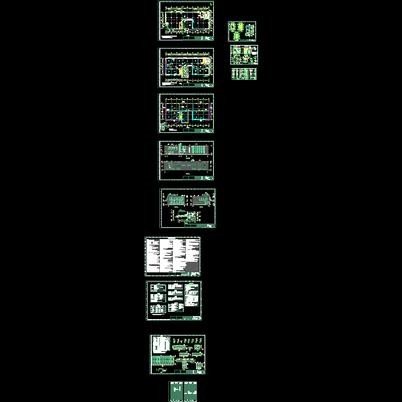 2层框架结构展示馆建筑施工CAD大样图(dwg)