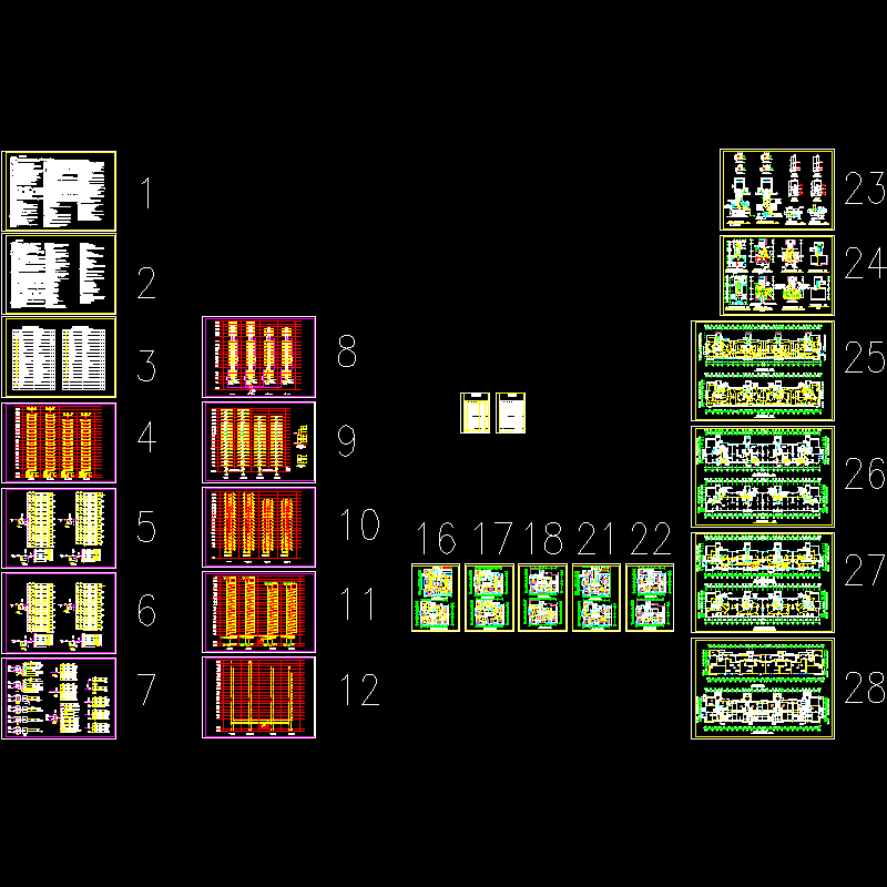 18层住宅电气设计CAD图纸(短肢剪力墙结构)(dwg)