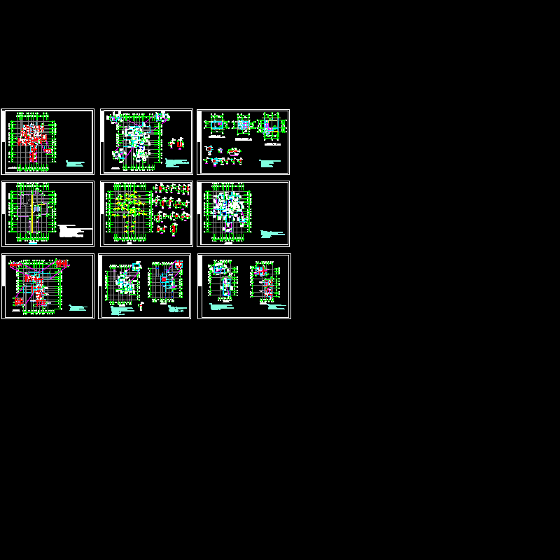 临湖框架别墅结构CAD施工图纸(dwg)