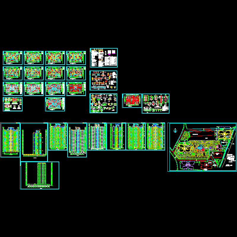 高层（19层）住宅结构建筑施工CAD图纸(dwg)(桩基础)