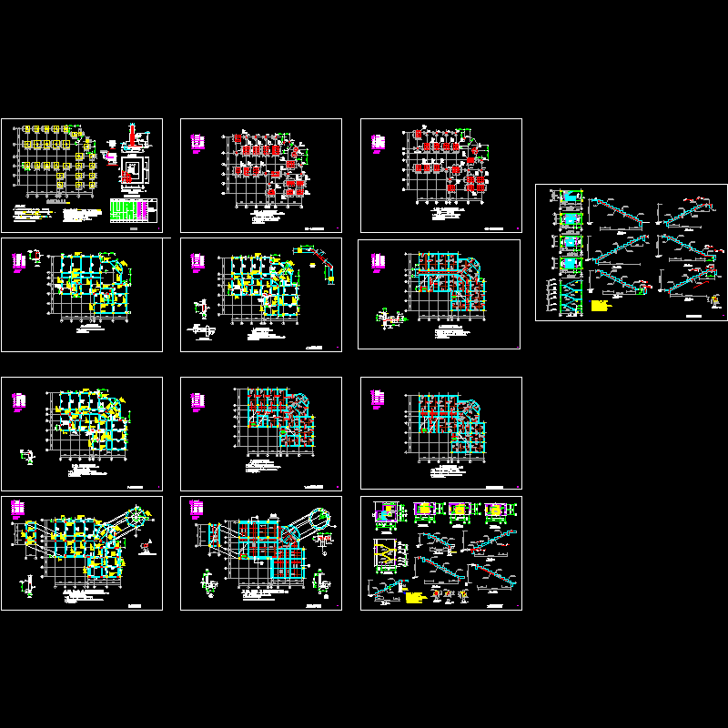多层混凝土结构综合楼CAD施工图纸(dwg)