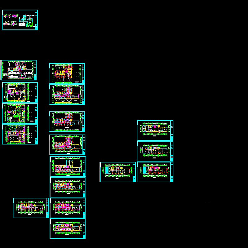 16层酒店采暖CAD施工图纸(散热器供暖)(dwg)